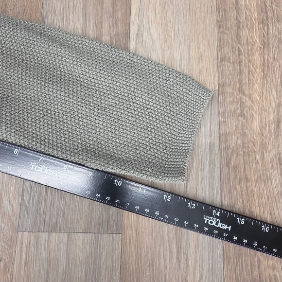 Chelsea Rose NYC Olive Green Metallic Knit Long Sleeve Sweater Top Size 40 - Picture 8 of 9